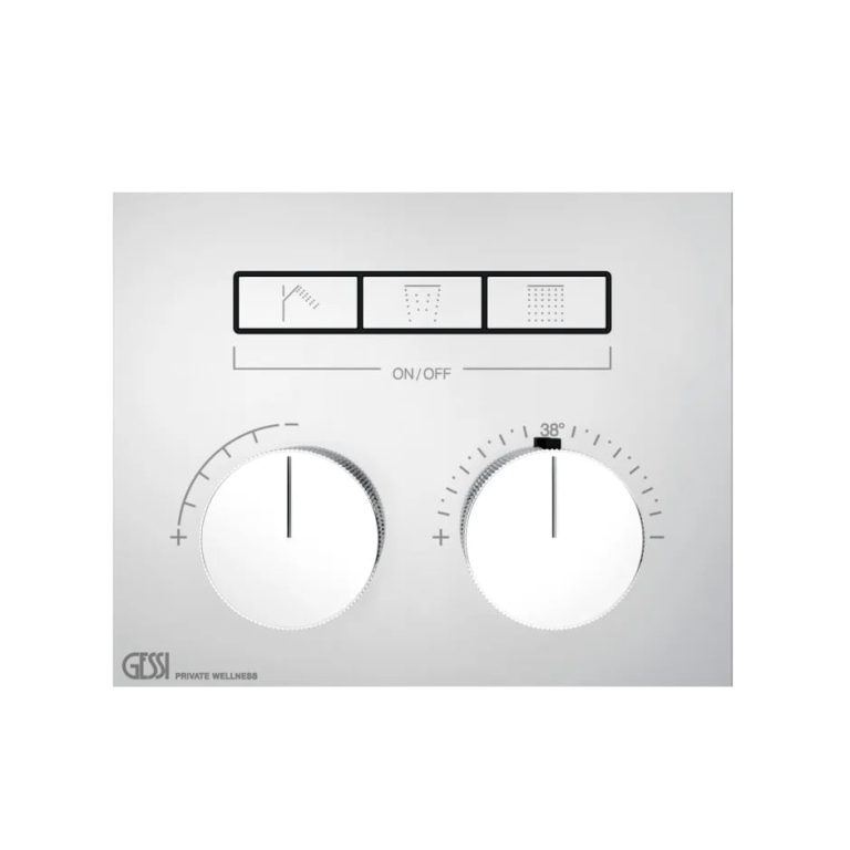 Hi-Fi Compact Thermostatic mixer, three functions, on/off button 031 Chrome