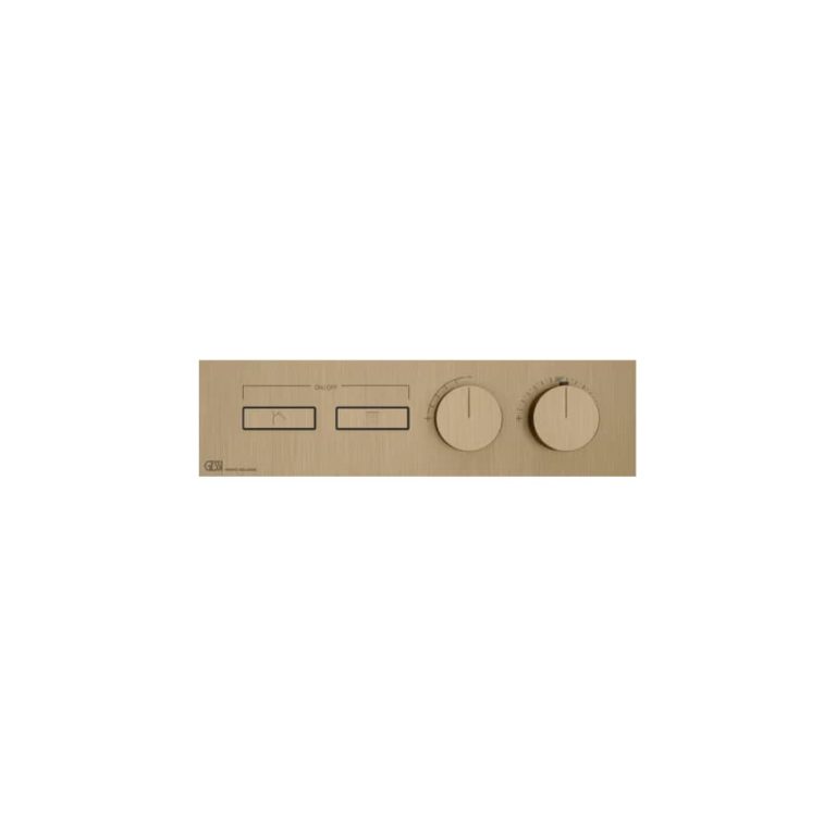 Hi-Fi Linear Thermostatic mixer, two functions, on/off button 726 Warm Bronze Br
