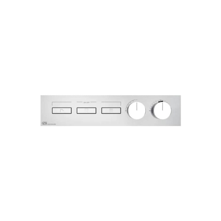 Hi-Fi Linear Thermostatic mixer, three functions, on/off button 031 Chrome