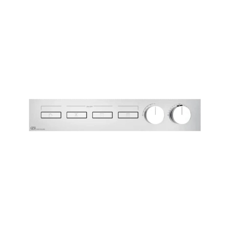 Hi-Fi Linear Thermostatic mixer, four functions, on/off button 031 Chrome