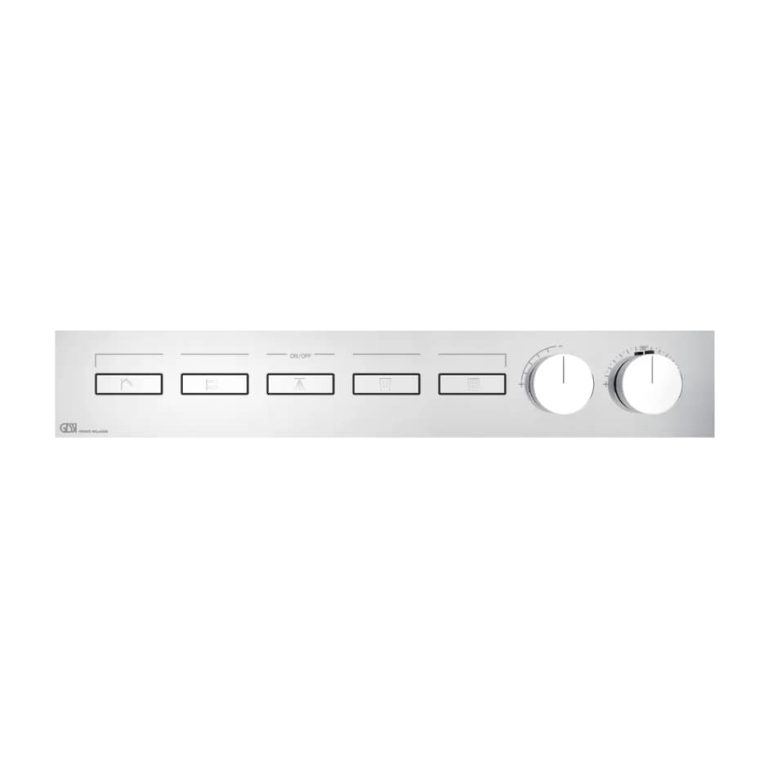 Hi-Fi Linear Thermostatic mixer, five functions, on/off button 031 Chrome