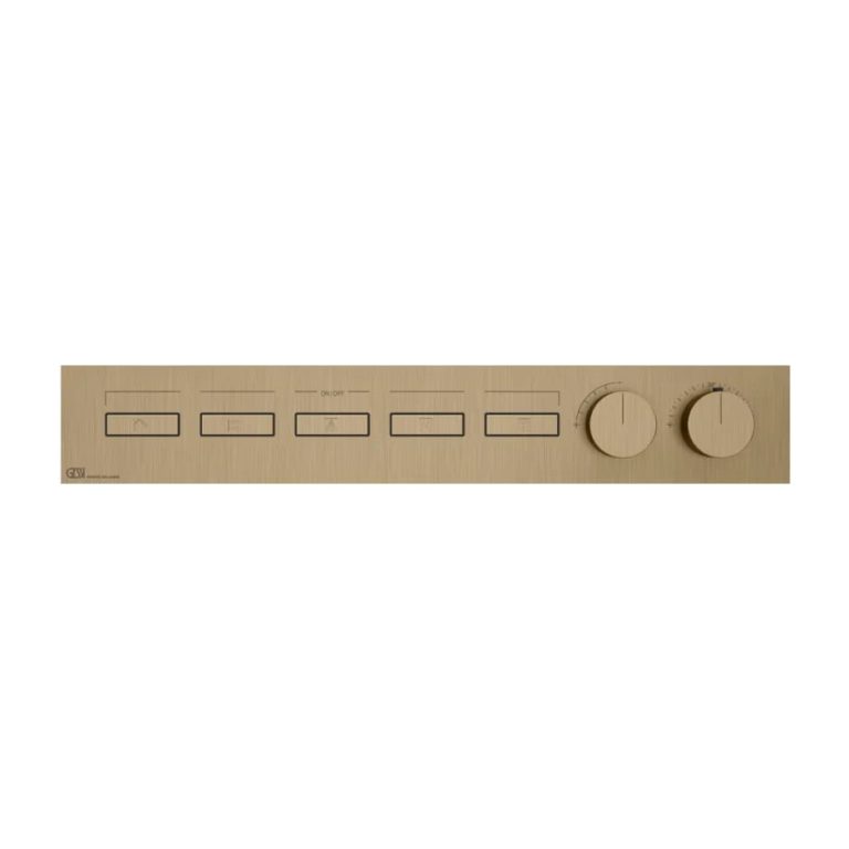 Hi-Fi Linear Thermostatic mixer, five functions, on/off button 726 Warm Bronze B