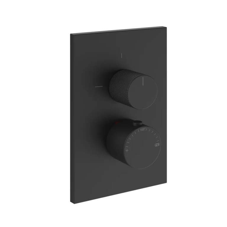 Habito Diamantato Two outlet thermostatic mixer 299 Matte Black