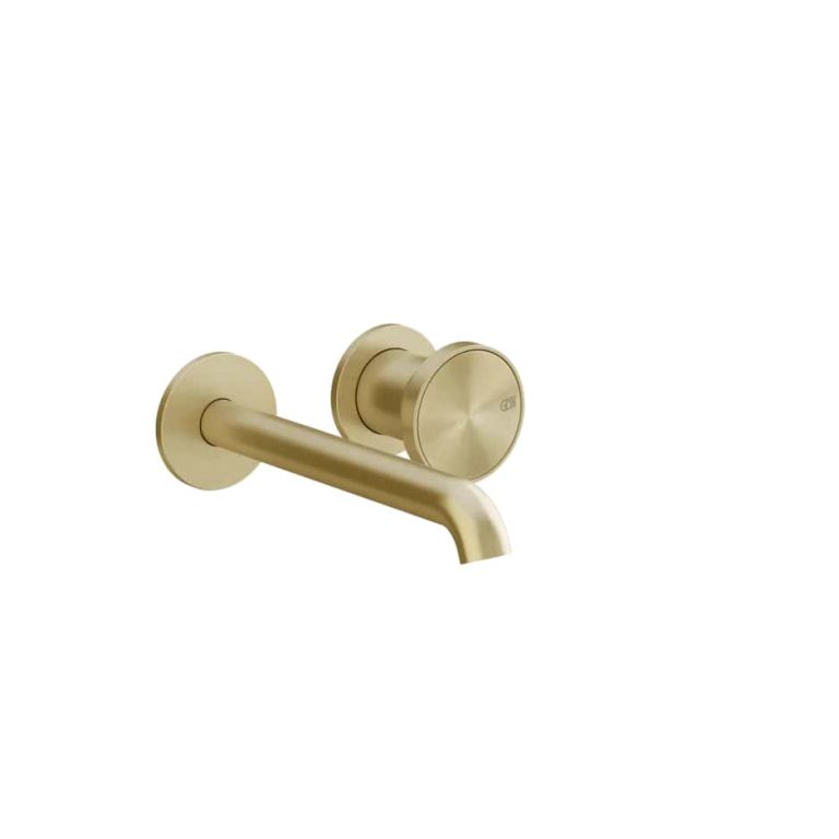 Origini Accent Wall-mounted basin mixer without waste 727 Brass Brushed PVD