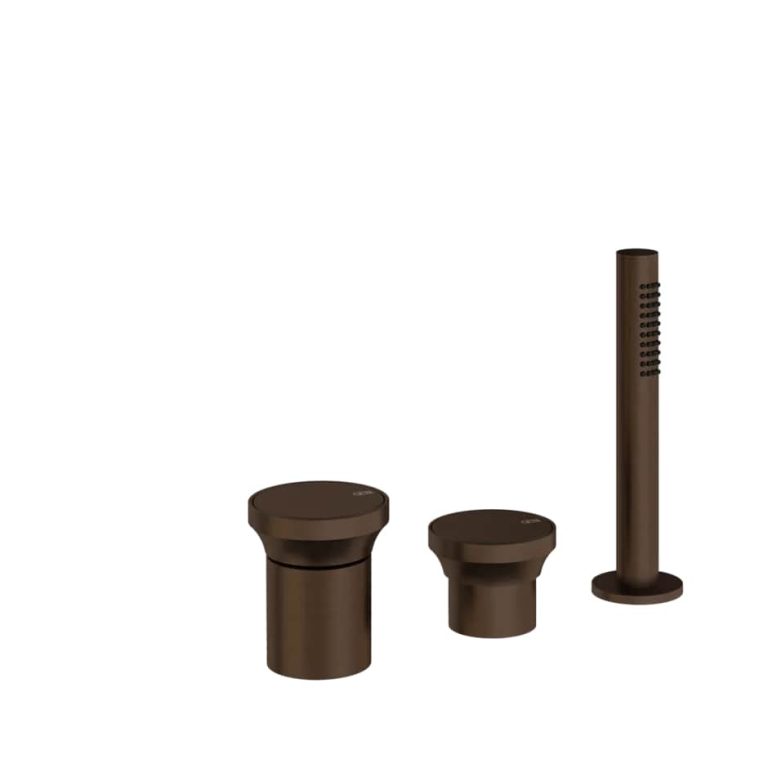 Origini Warm Three-hole bath mixer separate control 845 Dark Bronze